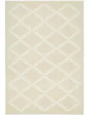 [Miss Amara] Tata Textured Diamond Neutral Washable Rug in Cream