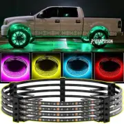 For Honda Ridgeline 4x 17.5'' RGB Wheel Ring Lights LED Light Bluetooth APP (for: Honda)