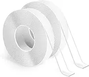 Nano Double Sided Tape, 2 Rolls Total 6M Multipurpose Removable Mounting Tape for Poster Carpet Photo Décor, Strong Sticky (Color:Transparent)