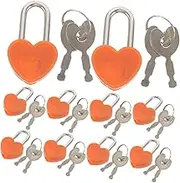 10 Sets Mini Heart Shaped Locks with Key Cute Treasure Chest Padlocks for Handbag Jewelry Box Diary Book Creative Halloween Design for Parties and Events