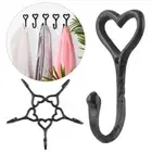 1/5PCS Black Vintage Wall Mounted Cast Iron Coat Hooks Key Holder Heart Shape