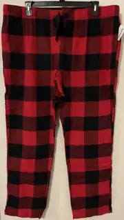 Old Navy Mens -2xl - Red Plaid Cotton Lounge PJ Pants w/Pockets NWT! A5625