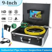Sewer Camera 9'' HD Drain Pipe Inspection Camera IPS Monitor Waterproof IP68