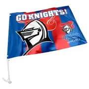 Newcastle Knights NRL Clip on Window CAR Flag includes Pole