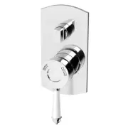 Phoenix Tapware NS791-62 Nostalgia Wall Mixer with Diverter (White & Chrome)