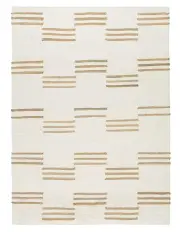 [Miss Amara] Hendrix Asymmetrical Striped Jute Wool Rug in Ivory