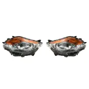 Right & Left Black Headlight for Mitsubishi Triton MQ With Orange Reflector