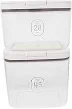 ULTECHNOVO 2pcs Food Storage Containers with Measuring Cup Airtight Rice and Flour Storage Bin for Kitchen Pantry Organization for Dry Foods and Laundry Powder Capacity