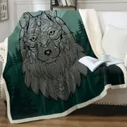 Indian Wolf Throw Blanket