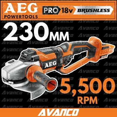 AEG 18V 230mm Brushless Angle Grinder Tool Only Dual Battery BEWS18BLX230-0 NEW