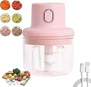 Fairfaction Wireless Food Chopper, 250ml, Pink, Electric Mini Mincer, Portable Food Processor