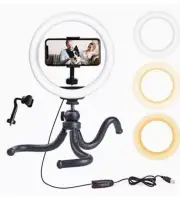 10" LED Ring Light w/stand for Vlogging Kit Smartphones Tiktok/YouTube Video NIB