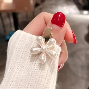 珍珠花朵夾子韓國ins甜美發夾法式復古頭飾小抓夾迷你發抓發飾品
