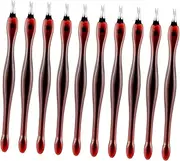 Healeved 40pcs Cuticle Pusher Scissors Trimmer Hangnail Nail Polish Remover Toenail Kit Cutter Cuticle Remover Wipes Manicure Cuticle Softener Cleaner Scraper Gel Nail Remover Red