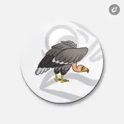 Vulture Animal | 4'' X 4'' Round Decorative Magnet