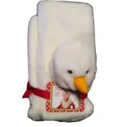 Snowman Plush Christmas Scarf Ages 2 + New 24 inches long White