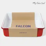 FALCON 獵鷹琺瑯 琺瑯2合1烤盤 托盤 琺瑯盤 方盤 紅白[美學生活]