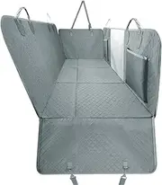 Dog Car Back Seat Extender Pet Backseat Covers with Hard Bottom Hammock Carrier Mat Dogs Supplies(Gray)