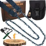Sportsman Pocket Chainsaw - Camping Folding Hand Saw With Free Fire Starter, ...