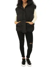 [Belle & Bloom] Landslide Zip-Off Puffer Vest in Black