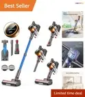 Lightweight Cordless Vacuum Cleaner - 550W, 60Min Run, For Hard Floors & Carpets