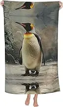 Pvinnk Penguin Print Oversized Vibrant Adult Beach Towel 32 x 52 in Soft Lightweight Quick Dry Towel