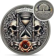 Hourglass Memento Mori Coin - Novelty Tree of Life Stoic Challenge Coin - EDC Amor Fati Skull Token Medallions for Daily Stoic Practice -Inspirational Momento Mori Stoicism Gifts for Men Women Kids