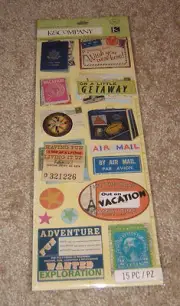 K&Company Adhesive Chipboard ~ Par Avion Travel