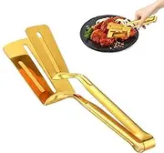 Spatula Tongs for Flipping | Stainless Steel Double Sided Spatula - Grilling Spatula, Fish Turner, Ergonomic Handle, Fried Fish Clamp for Frying & Flipping Fish