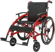 Wheelchair Lightweight Wheelchair Multifunctional Manual Wheelchair W/Foldable & Height Adjust Armrest Portable Transport Chair Mobility Aid for Elderly Disabled Driving Trolley