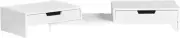 BBF04-W White Monitor Stand with Drawers - Adjustable & Separatable