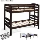 Twin Over Twin Bunk Bed Wood Bed Frames Furniture Bed Support Slats Are Included