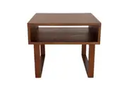 SK Designer Living | Olle Square Wood Bedside / Side Table | Walnut | 50cm