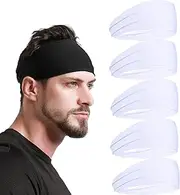 Sports Headband for Men, Stretchy Unisex Sweatband for Running, Cycling, Yoga, Workout, Hairband for Women and Mens
