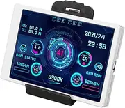 3.5inch Computer Temp Monitor IPS Full View Display, Small Screen for AIDA64 PC CPU RAM Hard Disk Data Monitor with PC Temperature Display, CPU Temperature (White)