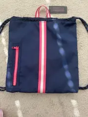 HAUTE SHORE PADDY CLUB DRAWSTRING BACKPACK ZIPPER POCKET, With Small Bag, New
