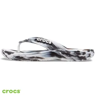 CROCS 男女 夾腳拖 拖鞋 防水 輕量 緩衝墊 經典人字拖 大理石花紋 運動達人