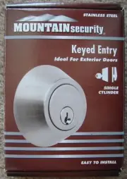 Deadbolt Lock Mountain Security Single Cylinder Stainless Steel 3501-130
