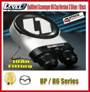Level 7 Performance V3 QuickVent Scavenger Oil Cap Silver Black For Mazda BP B6