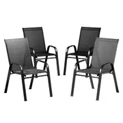 Set of 4 Outdoor Stackable Chairs