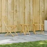 3 Piece Bistro Set Bamboo Patio Bar Sets