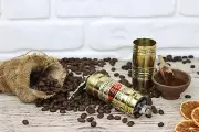 7" Handmade Hand Crafted Hammered Manual Brass Coffee Mill Grinder Sozen, Adjust