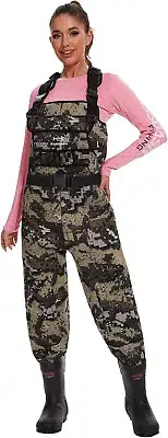 BASSDASH Neoprene Chest Waders Desolve Bare Camo Fishing Hunting Women's Medium