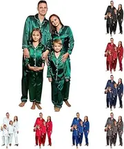 [Yubnlvae] Sales Today Spring Deal peime Couple Pajamas Matching Sets Silk Pjs Matching Pajama Set for Women Christmas Costume Silk Pajamas Men Matching Pajama Pants for Couples, A Green, Large
