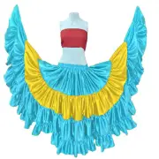 Palau Country satin 25 yard multi color Belly Dance wear Skirt S31