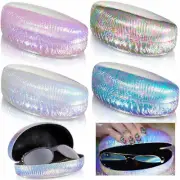 2 Pc Iridescent Sunglasses Hard Case Eye Glasses Case Box Portable Clam Shell