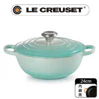 在飛比找PChome24h購物優惠-LE CREUSET-典藏琺瑯鑄鐵鍋媽咪鍋 24cm (薄荷