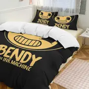 v2194 Bed Sheets Bedding Bendy And The Ink Machine Cartoon Bedding Sets Ultra Soft Skin-Friendly Duvet Cover 3 Piece, Cute Comforter Cover Bed Set fo