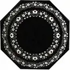 4' black Marble Dining Coffee Center side Table Top inlay malachite antique t7