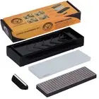 Professional Grade Diamond Block Whetstone Knife Sharpening Stone Set: 600 Gr...
